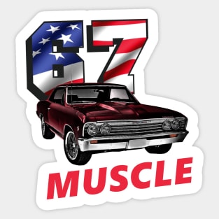 67 Muscle Maroon Variant Sticker